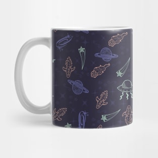 Periwinkle Nostalgic Space Pattern Doodle Mug